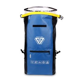 Blue Black Waterproof Roll Top Backpack , 20L Mountain Climbing Backpack