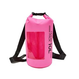 Bucket Type PVC Waterproof Dry Bag With Transparent Window 5/10/15/20/30 L