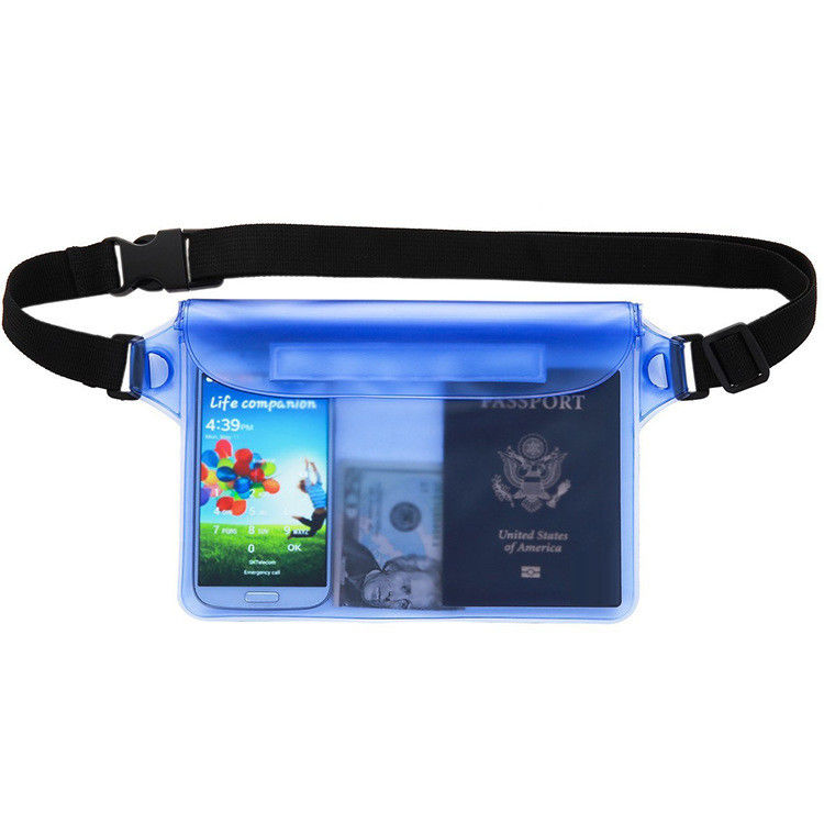 Adjustable Waterproof Belt Bag , Screen Touchable Swimming Waist Bag